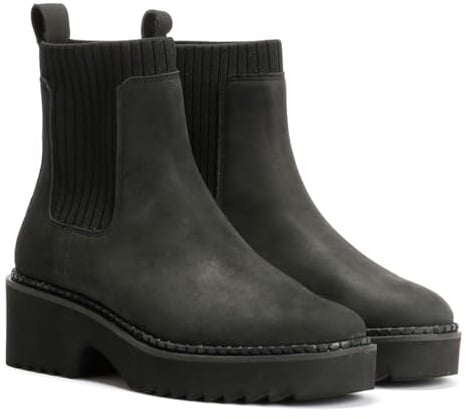 TOMS Millie Leather Women's Black Heeled Ankle Boots