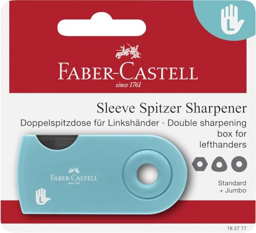 Faber-Castell 182777 Doppelspitzer, Türkis, für Linkshänder