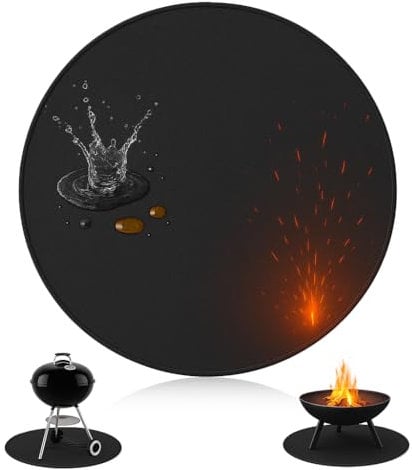 HEAT Grillmatte für Gasgrill Ø80cm, Grillmatten für Holzkohle, BBQ Grillmatten, Grillunterlage, Grillteppich, BBQ Zubehör, 80x80cm, Rund