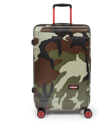 EASTPAK Resist'R Zip Cabin – 28L Hartschalen-Handgepäck mit Zwei Fächern, 360° Drehrädern, TSA-Schloss und Teleskopgriff, Camo, 28 Liter Carry On, Resist'r Reißverschluss