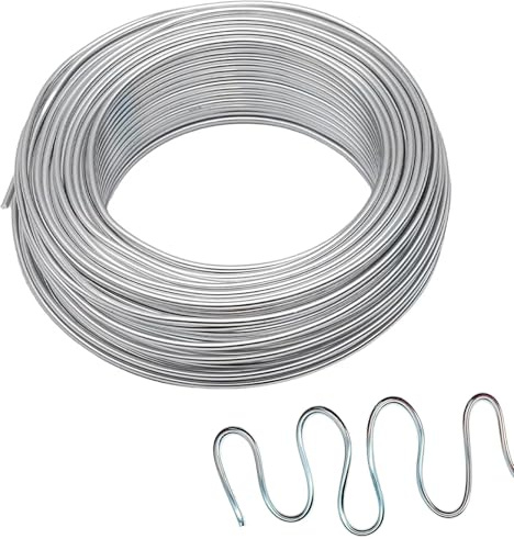 YUENPUN 6 PCS 30m/98ft Galvanised Wire Coil, 2mm Thickness Garden Wire for Climbing Plants Support and Fence Reinforcement, Total 180m