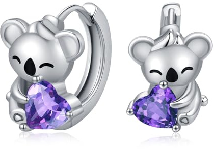 REDSUN Einhorn/Koala/Faultier/Delfin Creolen Ohrringe Mädchen S925 Sterling Silber Ohrringe Huggie Koala Tiere Schmuck Geschenk für Damen Frauen Kinder Tochter Enkelin Mutter Geburtstag Geschenk