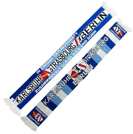 Generisch Schal KARLSRUHE+BERLIN+STRASBOURG - Freundschaft, Fußball, **VERSAND GRATIS**
