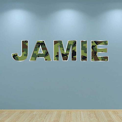 60 Second Makeover Limited Full Colour Personalised Army Camouflage Name Boys Bedroom Wall Sticker Decal Kids Bedroom Decoration