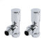 Milano Angled Chrome Heated Towel Rail Radiator Valves