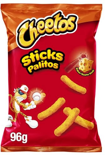 Cheetos Rizos, Producto de Aperitivo hinchado, Snack sabor a Queso y ketchup, bolsa individual, 96gr