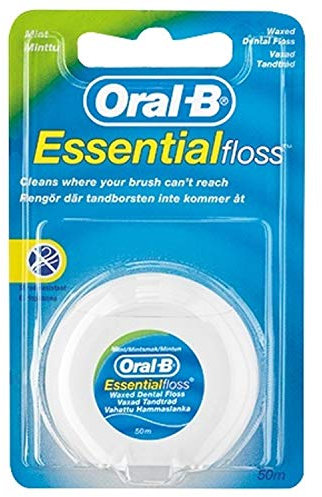 Procter & Gamble Oral B Essential Lot de 12 paquets de fil dentaire ciré Menthe 50 m