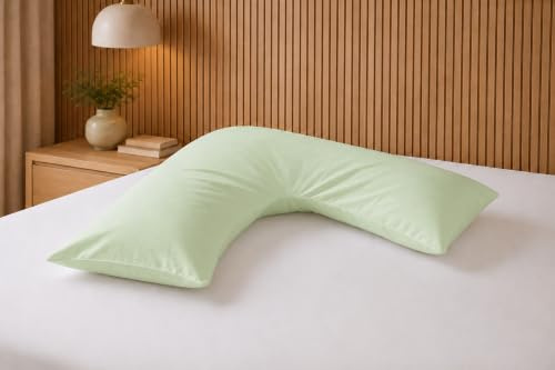 Belledorm Apple V shaped pillow case cover with poppers | 200 thread count percale - pregnancy maternity orthopaedic support nursing