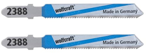 wolfcraft 2388000 Lot de 2 Lames de scie sauteuse BIM queue en T Profondeur de coupe 1-3 mm
