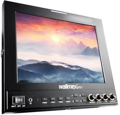 Walimex pro LCD Monitor Director II 9,7' Professioneller Video Screen 24,6 cm mit 1920 x 1080 Pixel, Full HD, 8-Fach Zoom, HDMI Out - für Video DSLR Kamera
