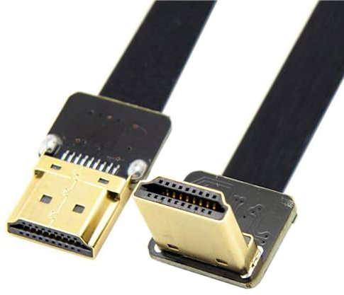 CY, cavo piatto da 20 cm, HDTV FPC, tipo A, da maschio FPV HDMI a maschio HDMI ad angolo retto, per riprese aeree tramite multicotteri