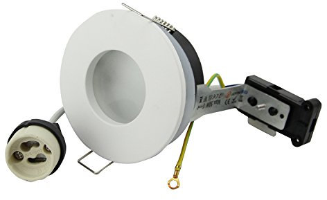 Faretto a incasso rotondo IP65, 230 V, supporto per attacco GU10, per lampadine a LED e alogene da 50 mm