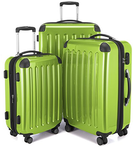 HAUPTSTADTKOFFER Alex - 3er Kofferset, Trolley-Set, Rollkoffer, Reisekoffer, (S, M & L), Apfelgrün