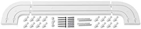 1-2- läufig Gardinenschiene Vorhangschiene Set Vorgebohrt mit Rundbögen und Gardinenrollen 180cm 2-läufig Gardinenschiene