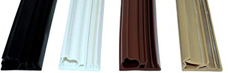 SN-TEC Universal Haustürdichtung/Türdichtung SNSK 315 (Gesamtbreite 22mm) für 5mm Nut, 15mm Falzbreite, 3 bis 8mm Anschlagluft (6 Meter) Farbauswahl: Schwarz/Weiß/Braun/Beige (Schwarz)