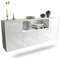 Dekati Sideboard West Valley City hängend (180x77x35cm) Korpus Weiss matt - Front Hochglanz Weiß - Push to Open