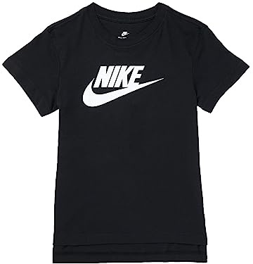 Nike Mädchen G Nsw Tee Dptl Basic Futura T Shirt, Black/White, XS EU
