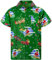 King Kameha Funky-Hawaii-Hemd, Weihnachten, Herren, Kurzarm, Christmas-Surf-Santa, Grün, 5XL
