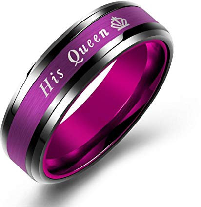 1 Pcs Damen Männer Paar Ringe trauringe edelstahl Mode her King his Queen Partnerringe Eheringe Verlobungs- Trauringe Valentinstag Hochzeitsring Band Ring (# 10, Herren)