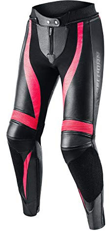 REBELHORN Rebel Pants Lady Pantalon Moto, Noir/Rose, 34 Femme