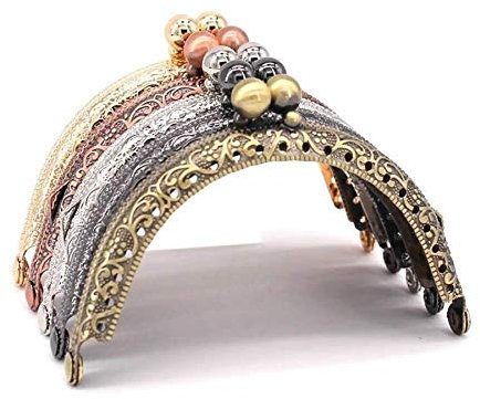 Senmubery 5 PièCes en MéTal Portefeuille Cadre Baiser Fermoir Serrure Bricolage Sac à Monnaie Couture à la Main Artisanat, 3,3 Pouces / 8,5 Cm