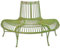 Decoratie Bank Gartenbank Parkbank halbrund grün Eisen Vintage Look 133,8 cm