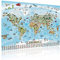 Panorama Weltkarte für Kinder XXL - 140x100cm Kinder-Weltkarte komplett handgezeichnet und koloriert (Englisch)