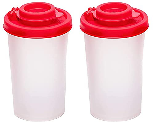 T- kleine Salz- und Pfefferstreuer Aufbewahrungsboxen für unterwegs - Mini Streuer Set für Salz und Pfeffer mit Deckel zum mitnehmen - Perfekt für Küche,Reisen, Camping - Verschließbar (2PCS)