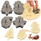 Raopuzi 4 Stück Ausstecher Weihnachten Keksausstecher Kunststoff Plätzchenformen Lebkuchen Ausstechformen Kinder Cookie Keks Stempel Festival Plätzchenausstecher Ausstecher-Set für Kekse, Schokolade