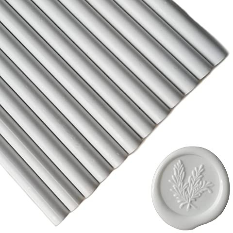 12 Stück Klebepistolen Siegel Wachs Sticks für Wachssiegelstempel, PORXFLY Siegelwachsstäbe, ideal für Karten, Umschläge, Geschenkverpackungen, Hochzeitseinladungen (Weiß)