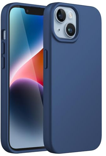 JETech Silicone Case for iPhone 14 Plus 6.7-Inch, Silky-Soft Touch Full-Body Protective Phone Case, Shockproof Cover with Microfiber Lining (Cobalt Blue)