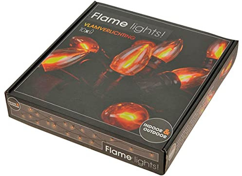 Spetebo Lichterkette mit Flammeneffekt - 360 cm - Garten Beleuchtung mit 10 Glühbirnen - Deko Flammen Effekt Licht Außen Innen Flame Lights