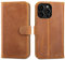 Lensun Cover per iPhone 14 Pro Max, Custodia in Vera Pelle [RFID Blocking] Libro con Portafoglio Chiusura Magnetico Flip Custodie Cuoio per Telefono iPhone 14 Pro Max - Marrone Retrò