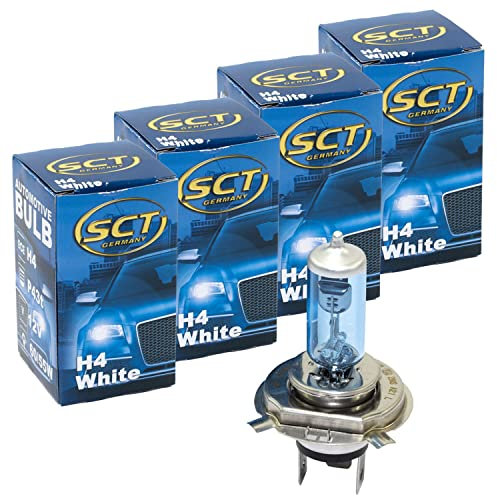 Glühbirne H4 White Plasma Xenon 12V 60/55W P43t Halogen SCT Lampe Birne Glühlampe 4 Stück
