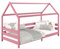 IDIMEX Hausbett FINA aus massiver Kiefer, Montessori Bett 90x200cm, Kinderbett mit Dach in rosa