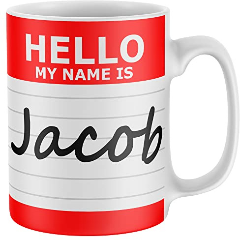 Purple Print House Personalised Hello Mug My Name is Drinking Cup Tea Coffee Humor Gifts Men and Women