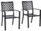 PHIVILLA 2er Set Gartenstühle Wetterfest Terrassenstühle Metall Balkonstuhl Stapelstühle mit Armlehnen für Garten und Außenbereich, Schwarz Stil 2