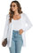 Famrrifuu Donna Cardigan Cotone Lungo Leggero Maniche Lunghe Aperto Davanti Elegante Casual Cardigan,Bianco,L