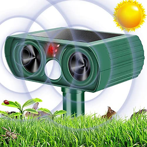 Titifeya Cat Repellent for Garden Solar Powered Cat Scarer Fox Deterrent Ultrasonic Animal Repeller Waterproof Upgraded Motion Activated Sensor for Dogs Birds Farm etc