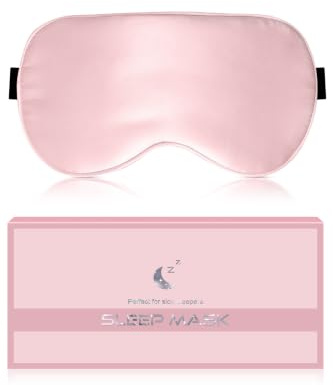 Schlafmaske aus Seide für Frauen – weiche, atmungsaktive Bio-Maulbeerseide Stoff, Verdunkelungs-Augenmaske zum Schlafen, mit verstellbaren Trägern, kein Druck, Augenmaske für Reisen, wichtige