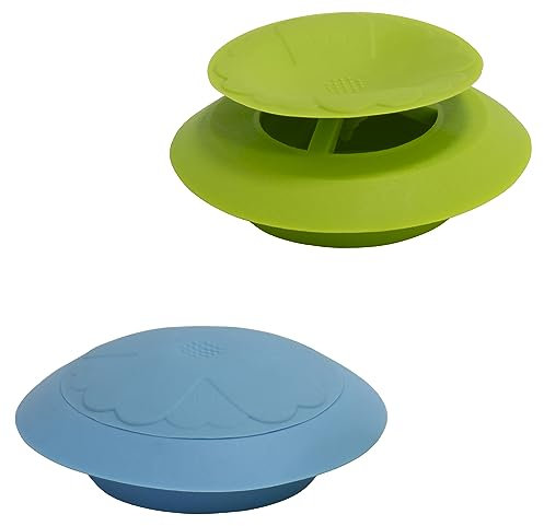 AERZETIX - C67637 - Lot de 2 Bouchons d'écoulement pour bonde de lavabo Baignoire évier - en Silicone - Ø60 mm - Douche canalisation Salle de Bain Cuisine Eau Filtre bac à Douche