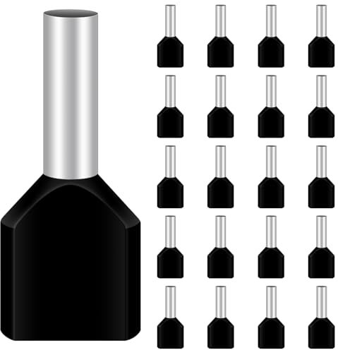 100 Stück Twin Aderendhülsen 1.5mm², Hanibos Aderendhülsen Set Isolierte Aderhülsen Kabelendhülsen für Drahtverbindung