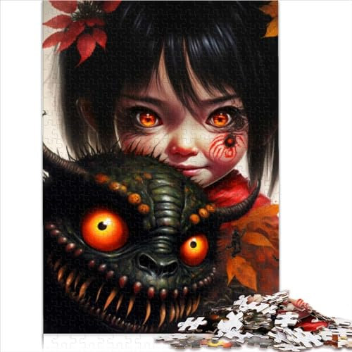 Erwachsenenpuzzles, Manga-Teufel-Puzzles für Erwachsene, 1000 Teile, Papppuzzles, Geschenk für Kinder ab 12 Jahren, Denksportaufgaben, Puzzlegröße (26 x 38 cm)