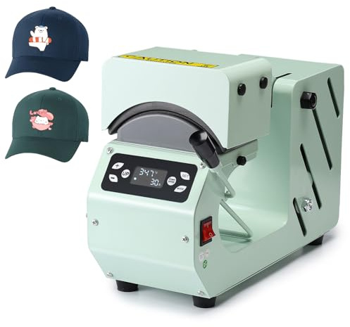 OFFNOVA Máquina automática de prensa de calor para sombreros, prensa de calor de tapas con placas intercambiables para sombreros y proyectos de sublimación y plancha HTV, panel de control digital de