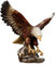 QUHUOYAO Goldener Adler Kunstharz-Ornamente, Statue, moderne Adler-Figuren, Sammlung, Statue, Ornament, Handwerk, Heimdekoration, modern, geeignet für Wohnzimmer, Schreibtisch, Bücherregal,