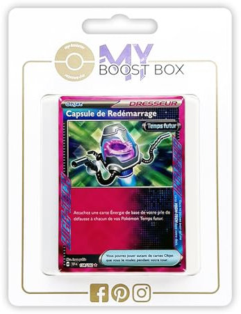 Capsule de Redémarrage 158/162 Temps Futur Dresseur High-Tech Holo - Myboost X Écarlate et Violet 5 Forces Temporelles - Coffret de 10 Cartes Pokémon Françaises