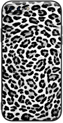 Berkin Arts Compatible with iPhone 8 Plus Case/iPhone 7 Plus Case Clear Silicone Cover Leopard Print Black Animal Cool Pattern for Men
