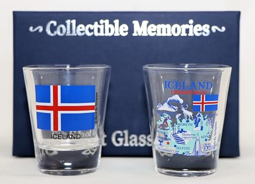 Island-Souvenir-Schnapsglas-Set, 2 Stück