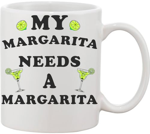 Functon+ My Margarita Needs A Margarita - Taza de cerámica, color blanco