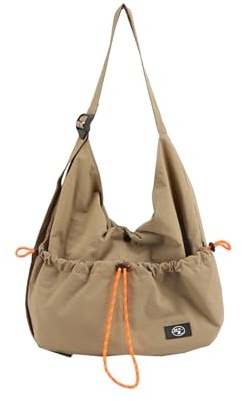 CORIOS Damen Nylon Schultertasche Wasserdicht Umhängetasche Casual Handtasche Leicht Tragetasche Henkeltasche Multifunktionale Tote Beutel Henkeltaschen für Reise Einkaufen Alltag Arbeit Khaki